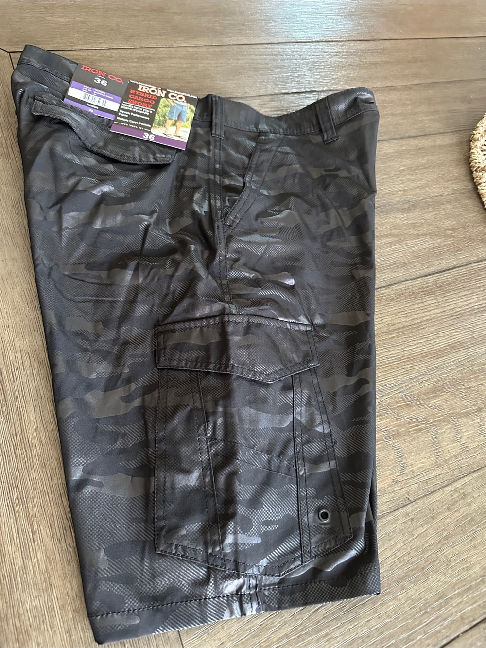 Men's Black Camo Cargo Pants